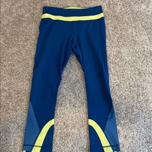 Blue and yellow Lululemon leggings